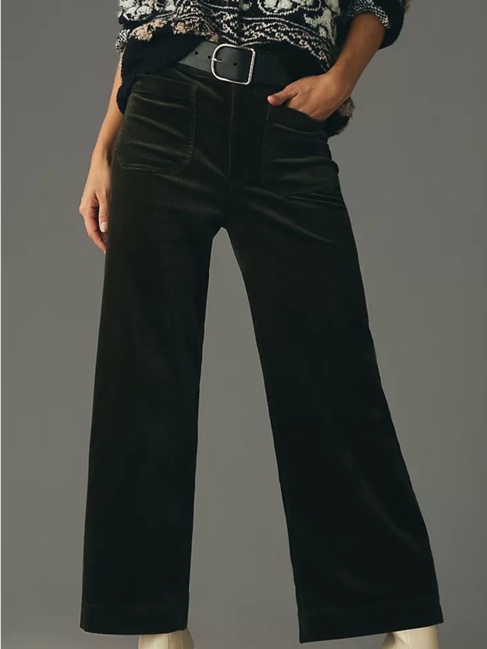 Anthropologie - The Colette Crop Wide-Leg Corduroy Pants (size: 28)